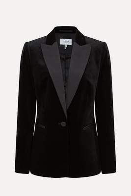 Opal Fitted Velvet Single Breasted Suit Blazer from Reiss