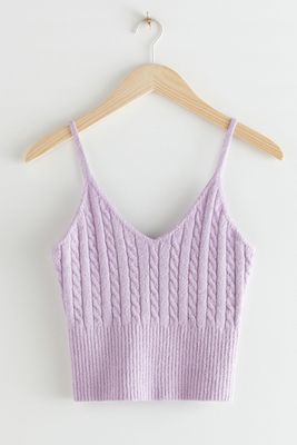 V-Neck Cable Knit Top from & Other Stories
