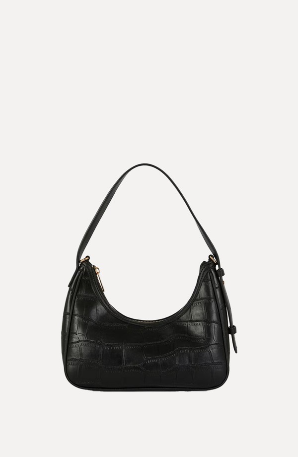 Curved Croc Shoulder Bag