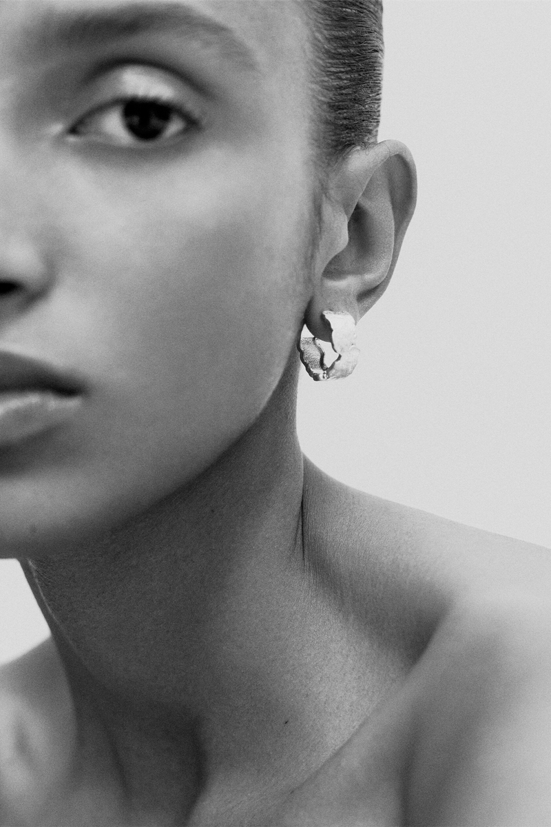Gold-Plated Irregular Mini Earrings - Studio