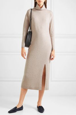 Wool & Cashmere Bled Turtleneck Midi Dress from Allude