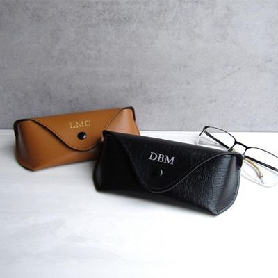 Handmade Personalised Hard Leather Glasses Case from Parker&CoUK