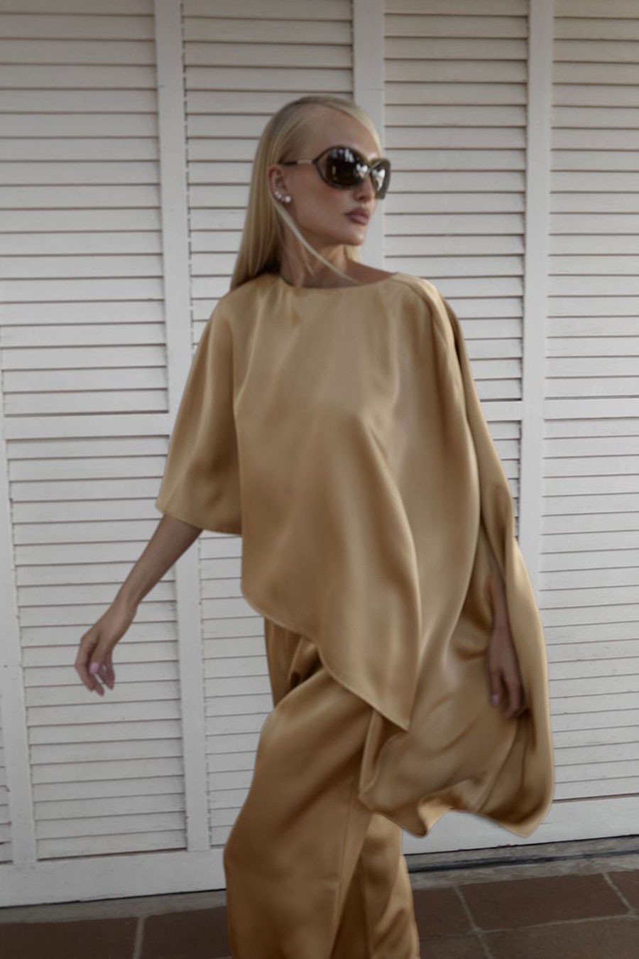 Asymmetrical Satin Top