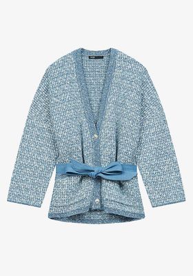 Mymono Chunky Knit Cotton-Blend Cardigan from Maje