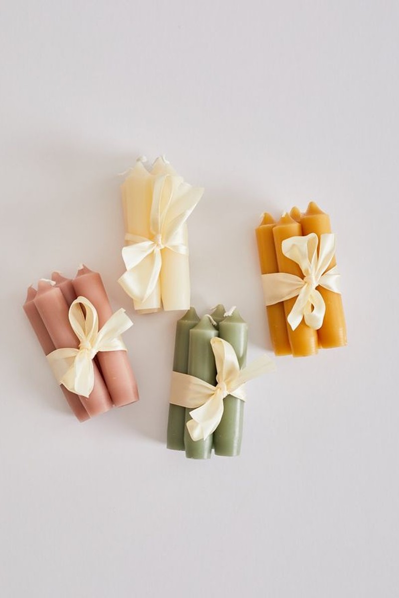 Set Of Plain Stubby Dinner Candles from Heather Evelyn