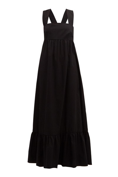 Mila Crossover Back Cotton Poplin Maxi Dress from Borgo De Nor