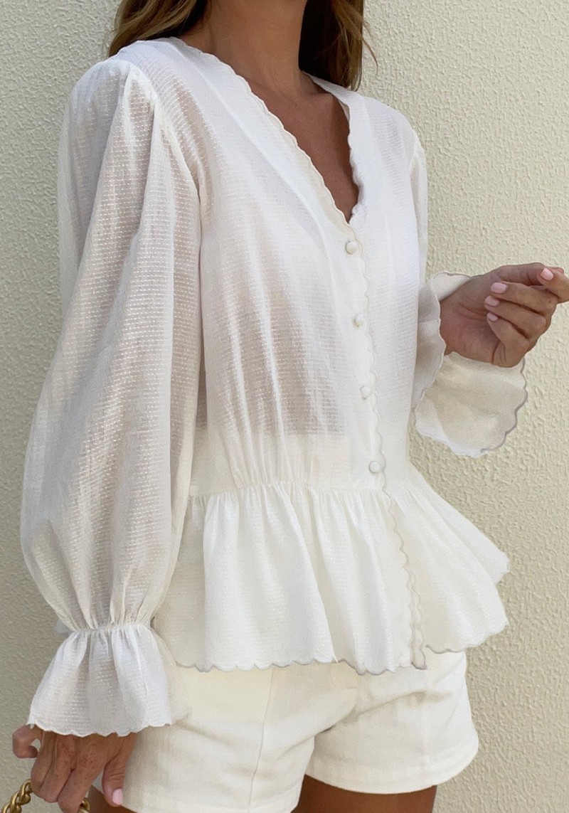Lila Scalloped Edge Blouse from Vita Grace