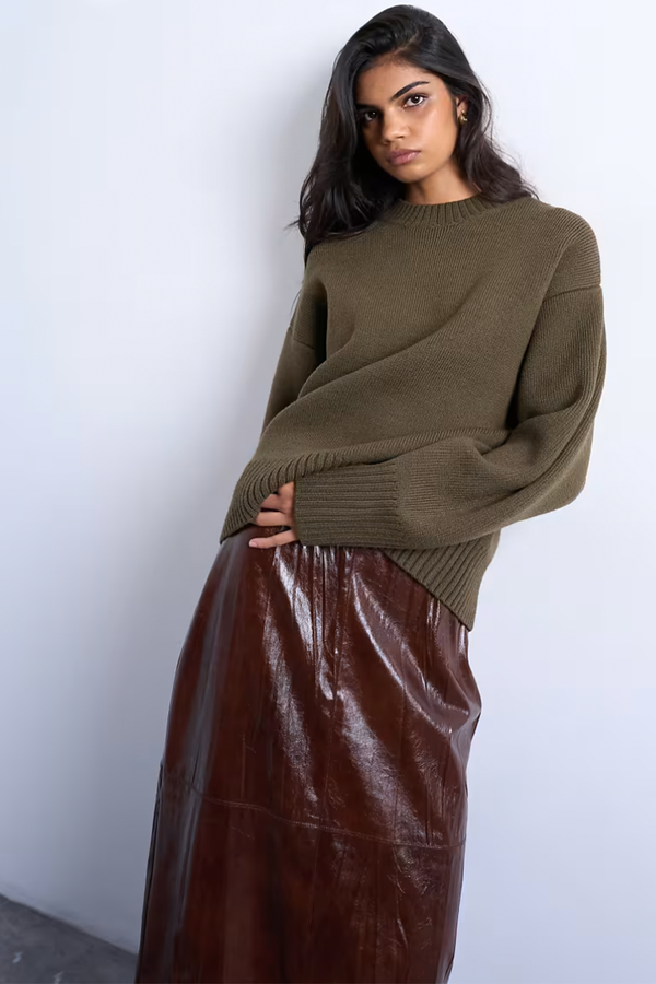 Knitted Chunky All Needle Clean Crew Jumper