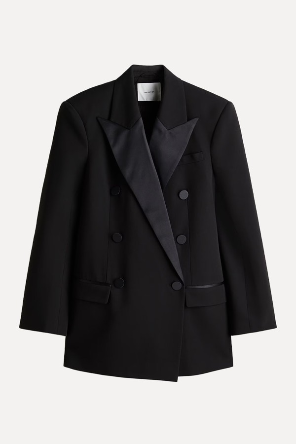 Double-Breasted Tuxedo Blazer