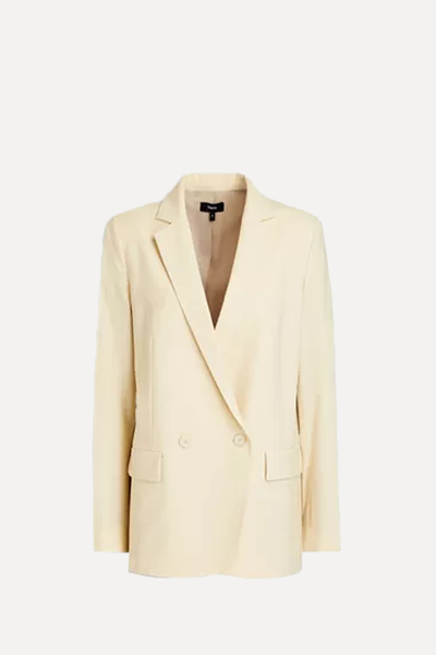 Double-Breasted Stretch-Wool Blazer from Theory