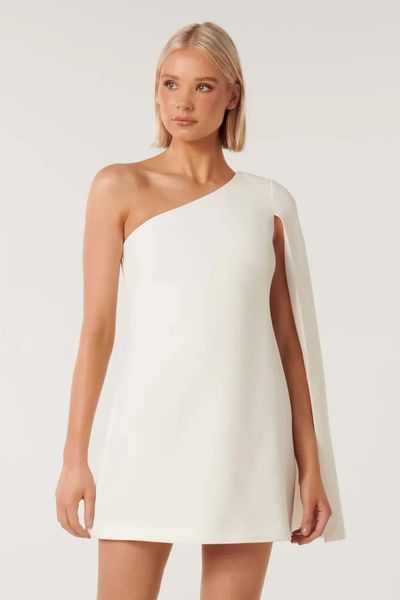 Hartley Petite Asymmetrical Cape Mini Dress