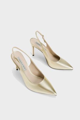 Metallic Stiletto Heel Slingback Pumps from Charles & Keith