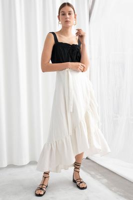 Ruffled Linen Midi Wrap Skirt from & Other Stories
