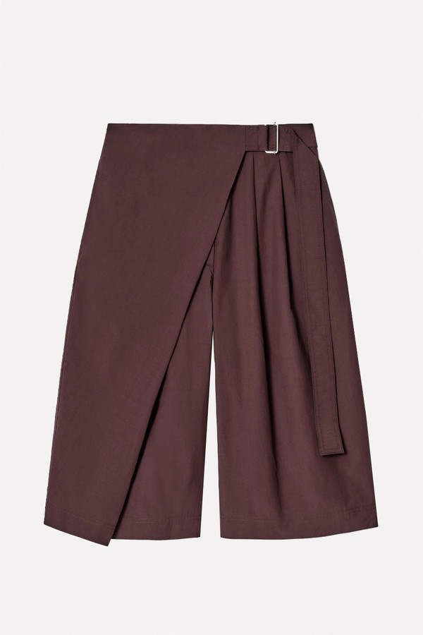 Belted Wrap-Front Cotton Shorts from COS