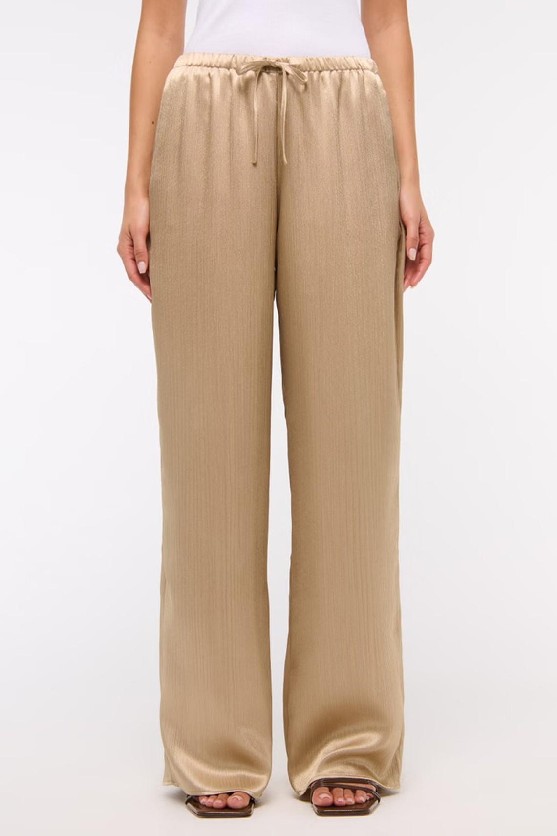 Textured Satin Pull-On Pant