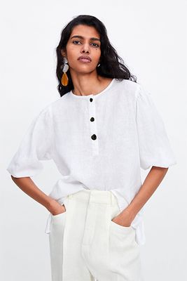Linen Blouse With Buttons from Zara