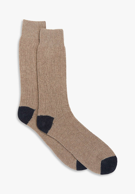 Recycled Cashmere Blend Heel Toe Socks from John Lewis & Partners 