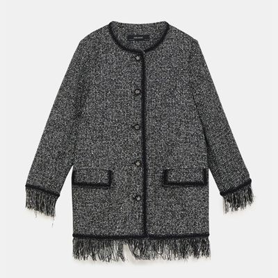 Tweed Jacket With Metallic Thread from Zara