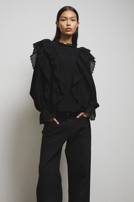 Frill-Trimmed Viscose Blouse from H&M