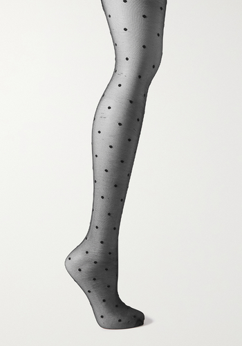 Polka-Dot Flocked Tights from Saint Laurent