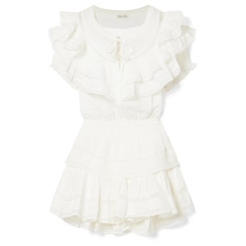 Liv Ruffled Crocheted Lace-Trimmed Cotton Mini Dress, £315 | LoveShackFancy