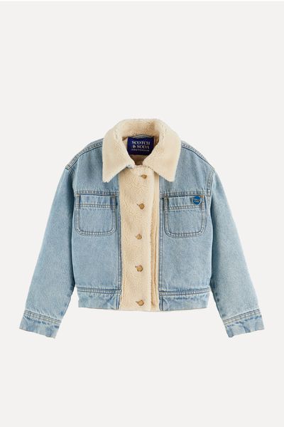 Teddy Lined Denim Trucker Jacket from Scotch & Soda