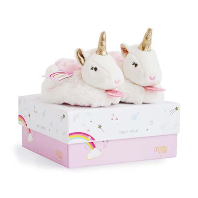 Lucie Unicorn Booties Gift Box from Doudou et Compagnie
