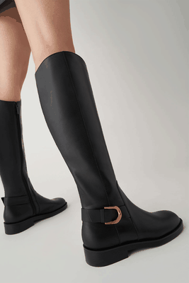Gabine Leather Knee-High Boots from Charles & Keith