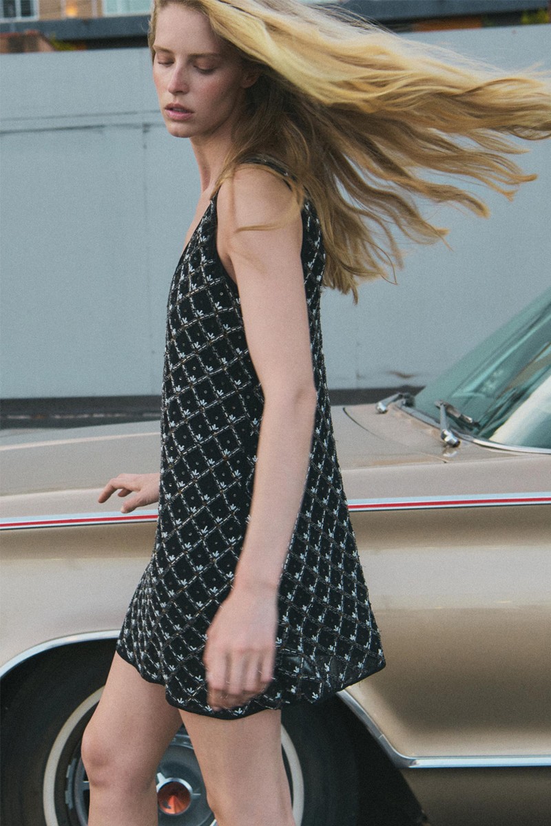 Mini Dress With Beaded Detail from Massimo Dutti