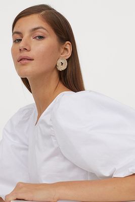 Puff-Sleeved Cotton Blouse from H&M