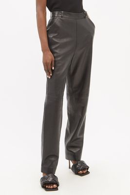 Relaxed Leg Tapered Hem Leather Trouser from Raey