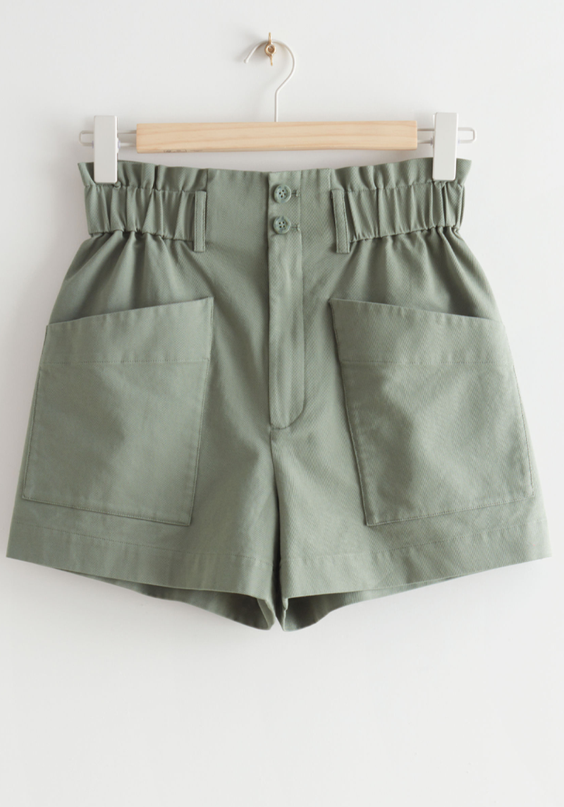 Utility Pocket High Waist Shorts