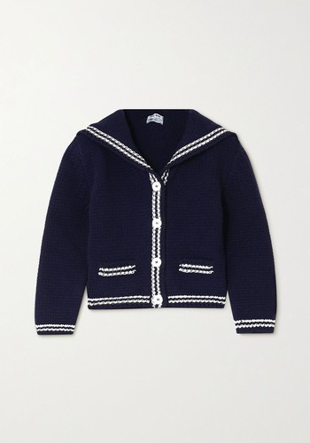 Cropped Intarsia Wool Cardigan from Miu Miu