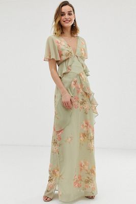 Ruffle Floaty Maxi Dress With Open Back from Hope & Ivy