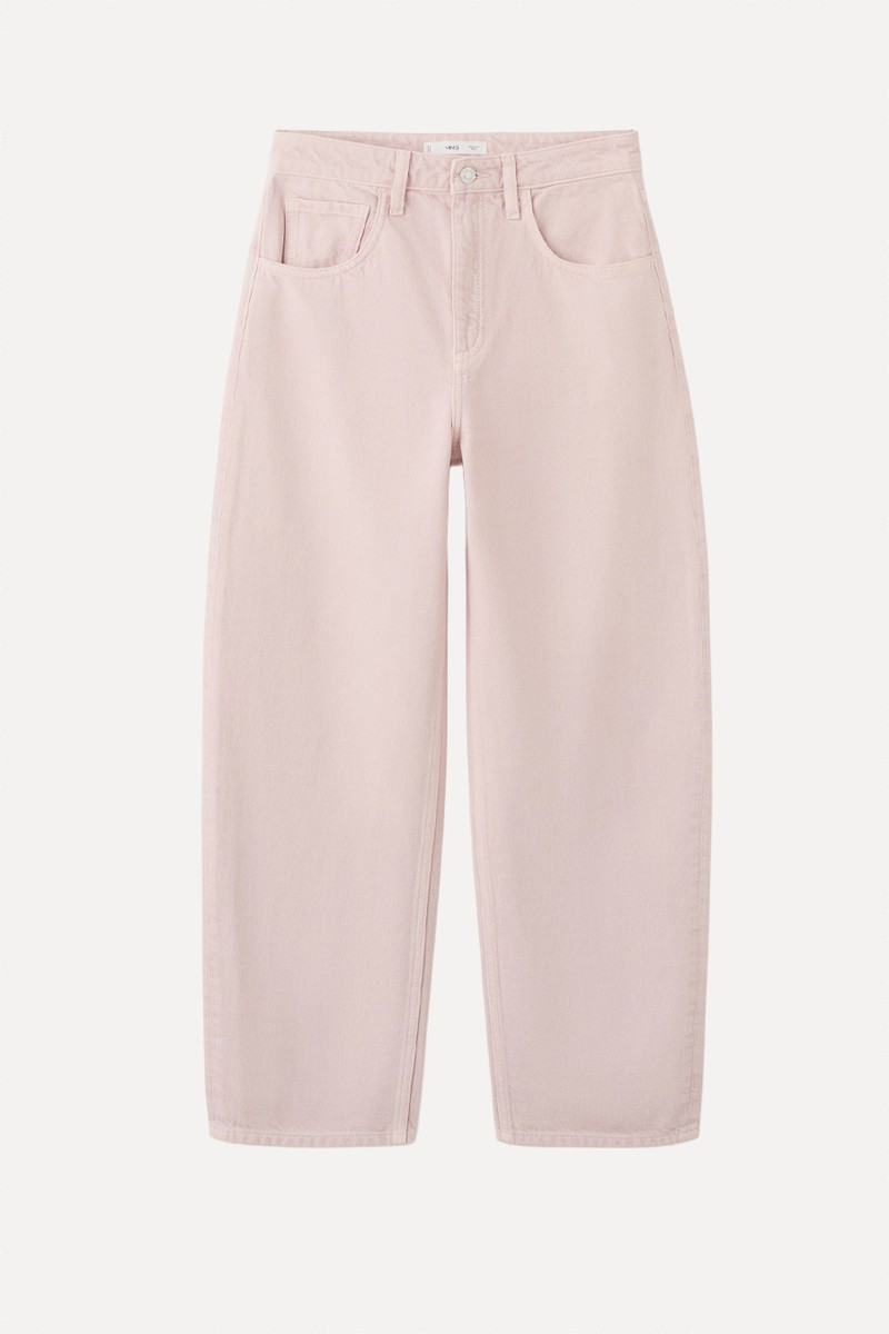 High-Waisted Barrel Jeans from Mango