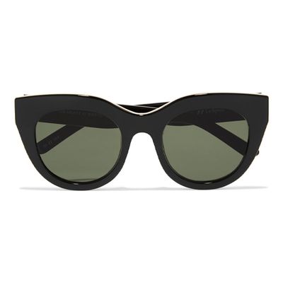 Air Heart Cat-Eye Acetate & Gold-Tone Sunglasses from Le Specs