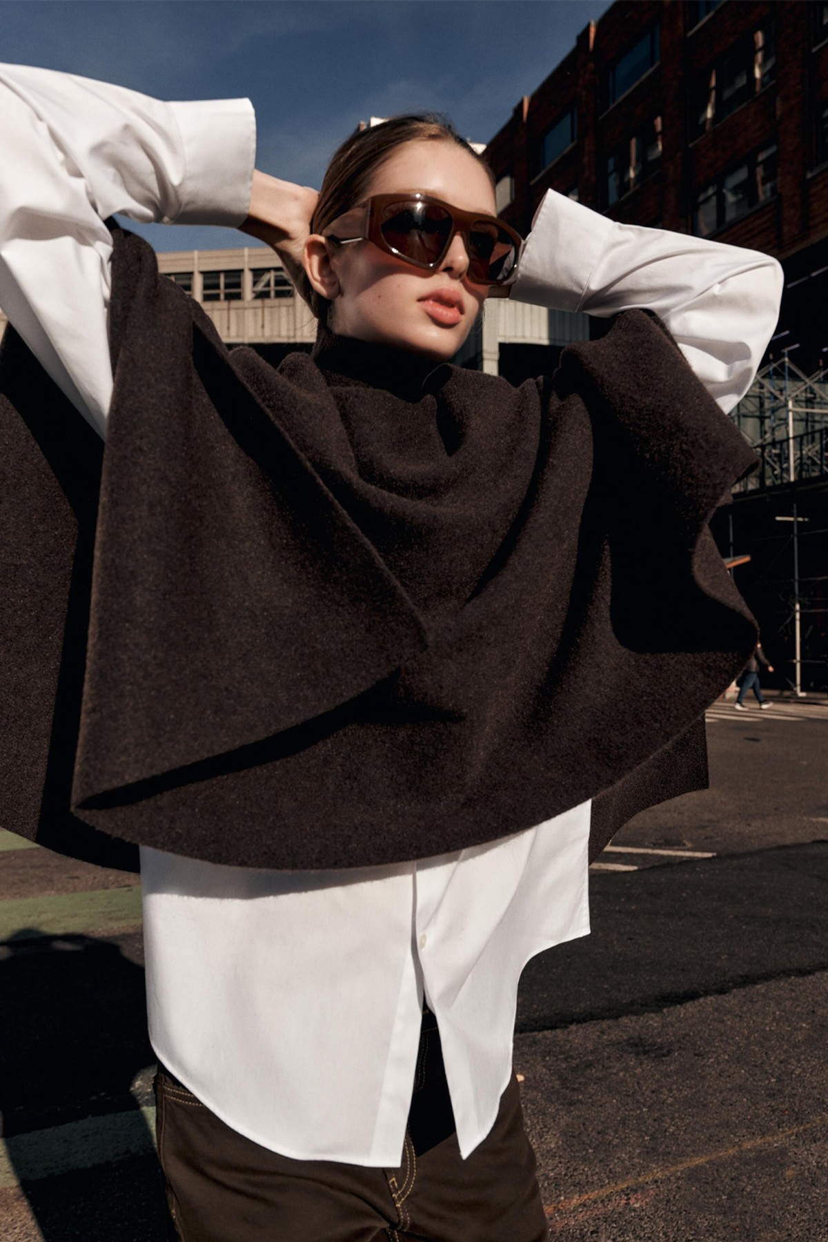 Asymmetric Knit Cape