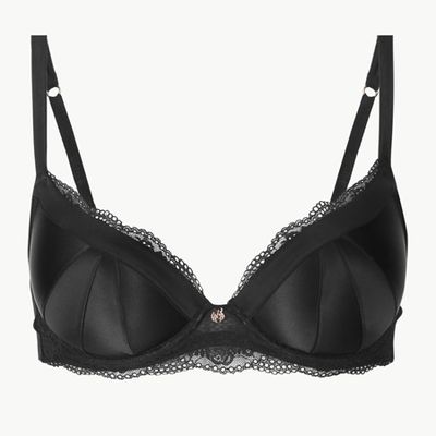 Silk & Lace Padded Plunge Bra from M&S