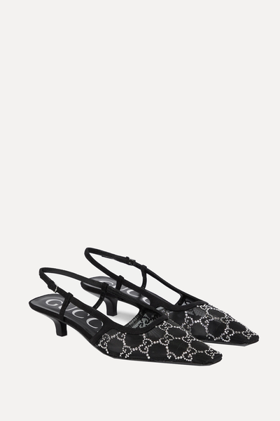 Demi Embellished Slingback Pumps from Gucci