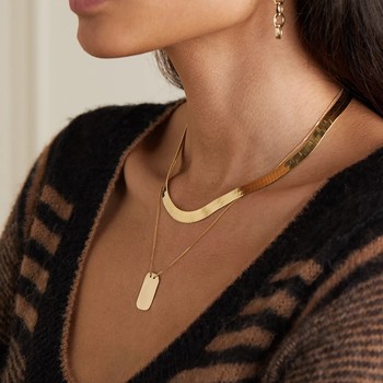 Herringbone XL Gold Vermeil Necklace from Loren Stewart