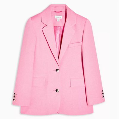 Pink Single Breasted Suit Blazer