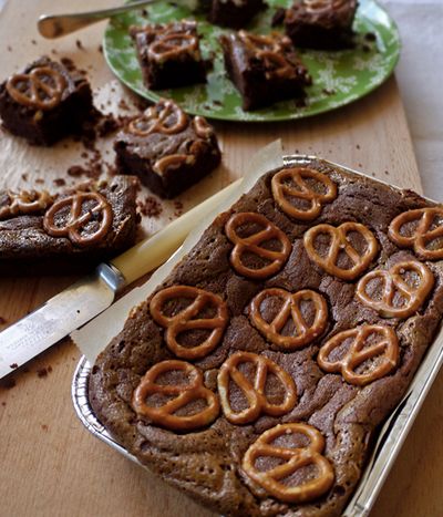 Salted Caramel Pretzel Brownies