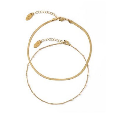 Satellite & Snake Chain Anklet Duo from Orelia