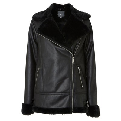 Tall Black Shearling Jacket