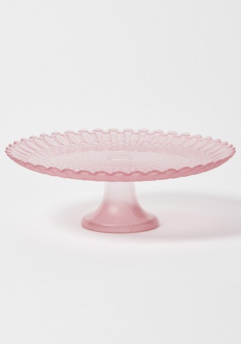 Alize Pink Glass Cake Stand from Oliver Bonas