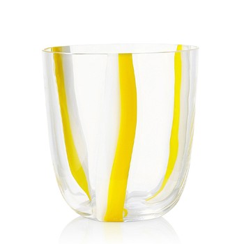 Set of 8 Handblown Stripe Glass Tumblers from Carlo Moretti