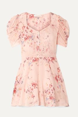 Cora Floral-Print Silk-Georgette Mini Dress from LoveShackFancy
