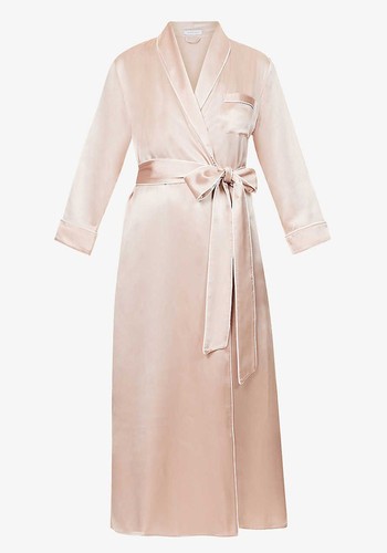 Astrid Belted Silk-Satin Robe from Olivia Von Halle