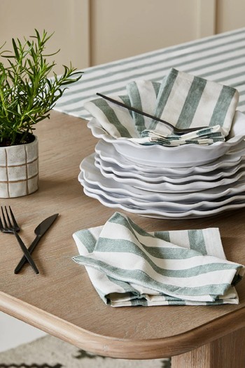 Pack Of 4 Sand Vintage Striped Napkins  from Rose & Grey