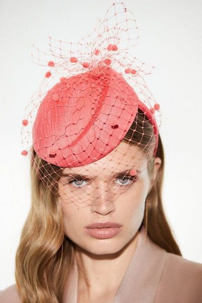 Emily London Spot Veil Pillbox Hat